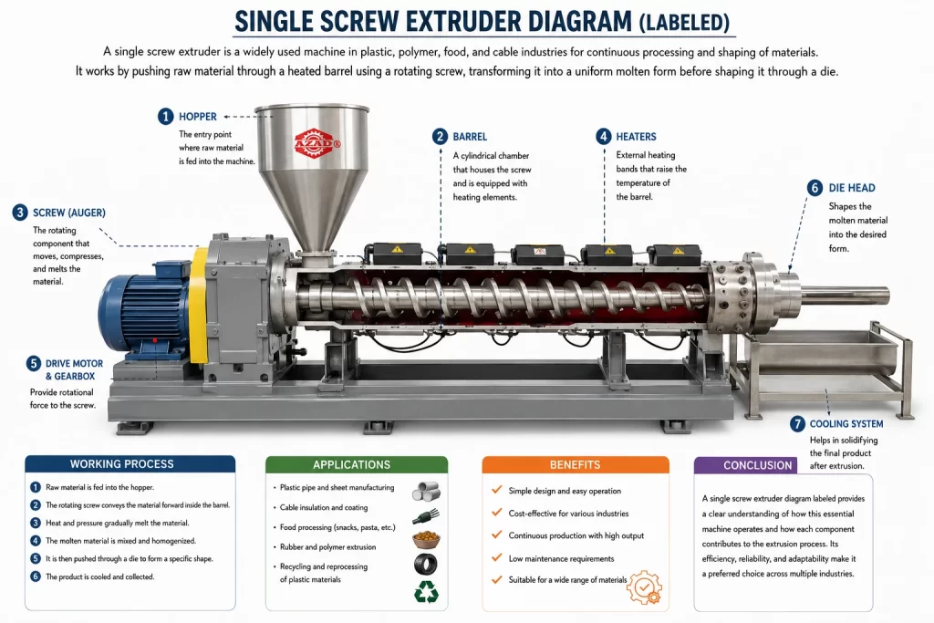 Single Screw Extruder Diagram