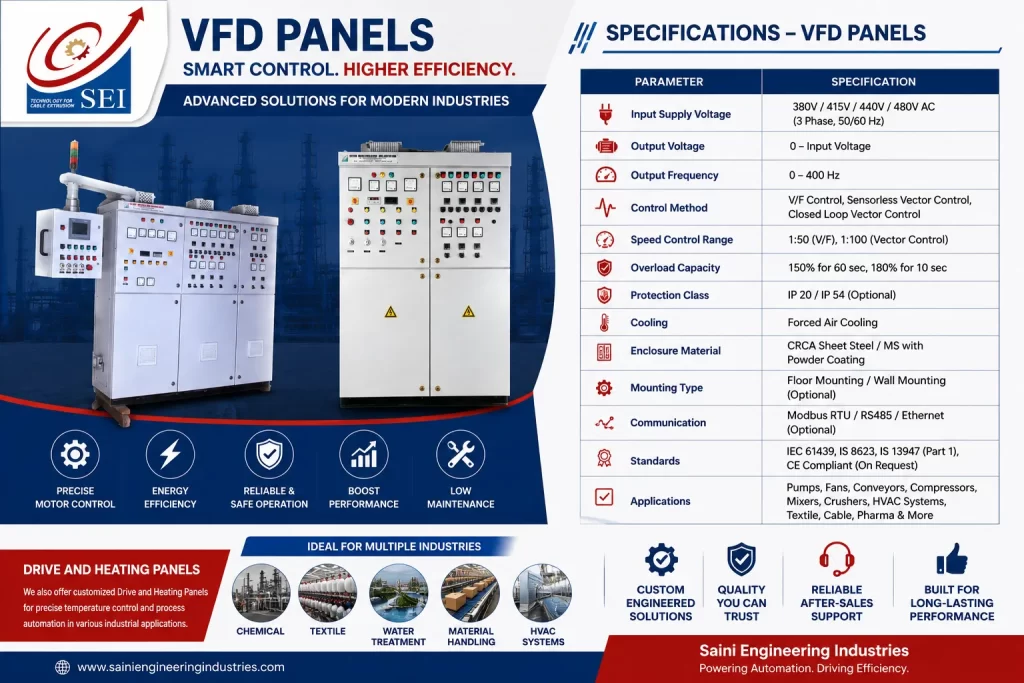 Specification Table for VFD Panels Image